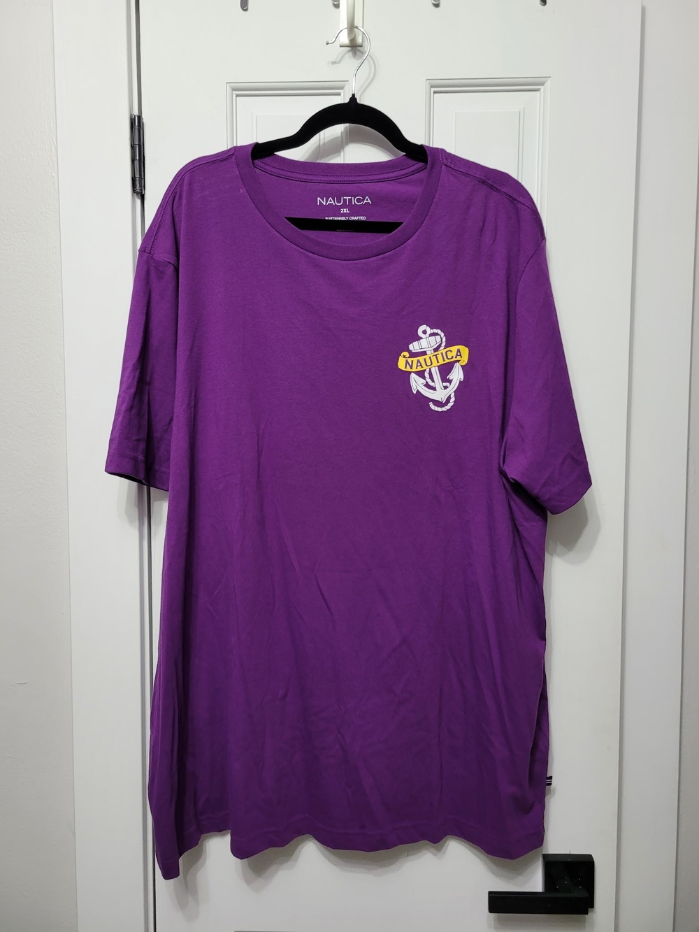 Nautica Purple Short-Sleeve Tee with Anchor Logo